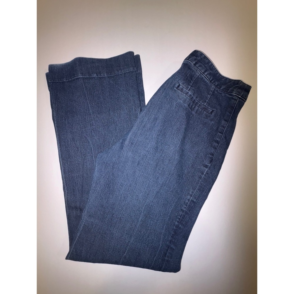 Ellen Tracy Womens Wide Leg Denim Jeans Dark Wash Size 6 - Picture 2 of 10